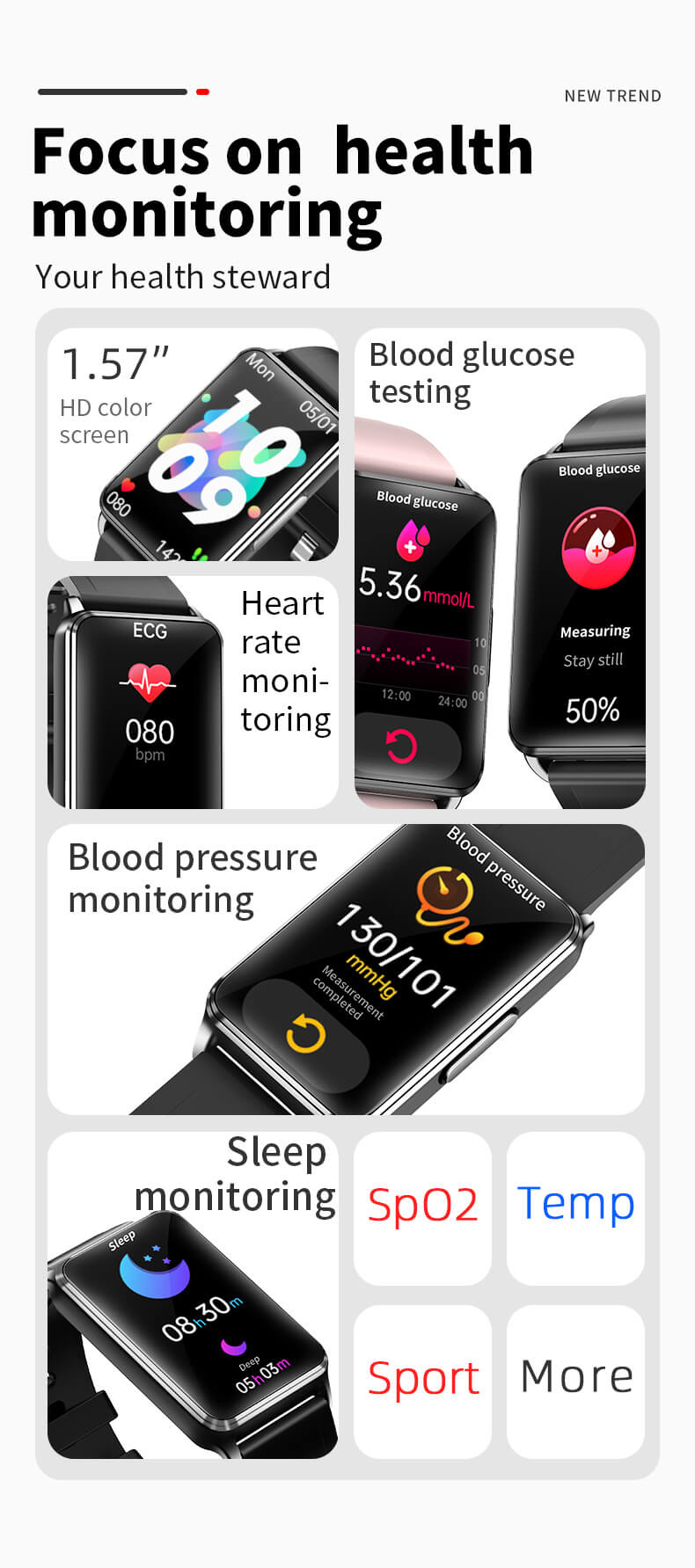 Findtime S3 Fitness-Tracker mit EKG