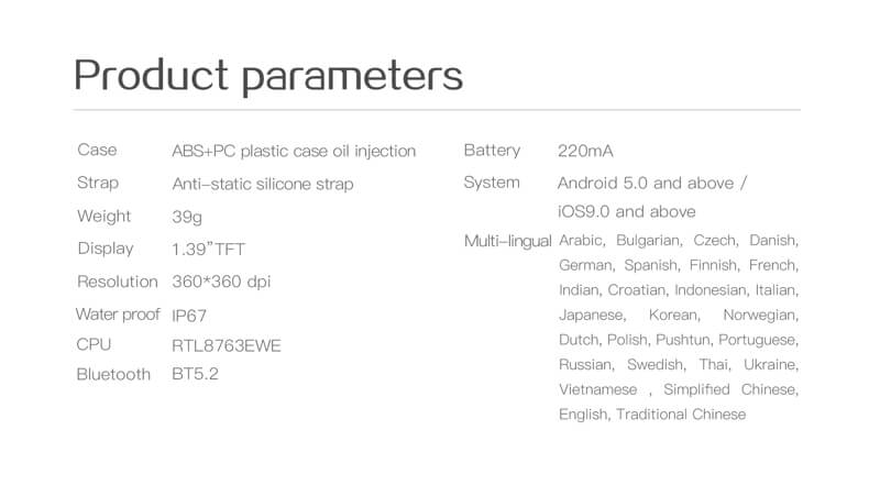 Especificación de Findtime Smartwatch Pro 69