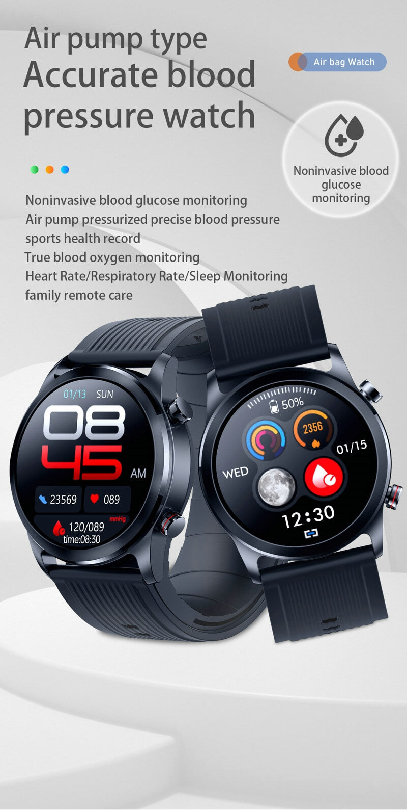 Air pump type Accurate bloodpressure watch