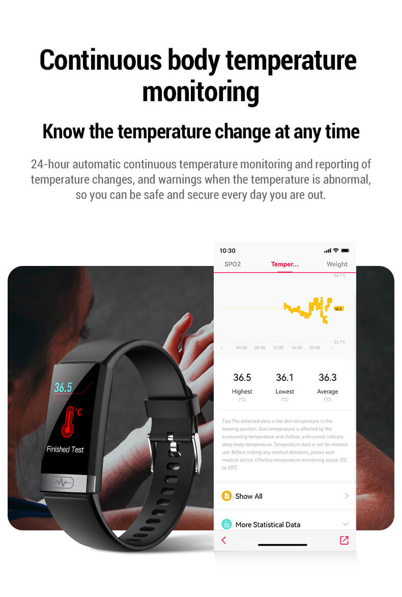 Fitness-Tracker zur Überwachung der Körpertemperatur