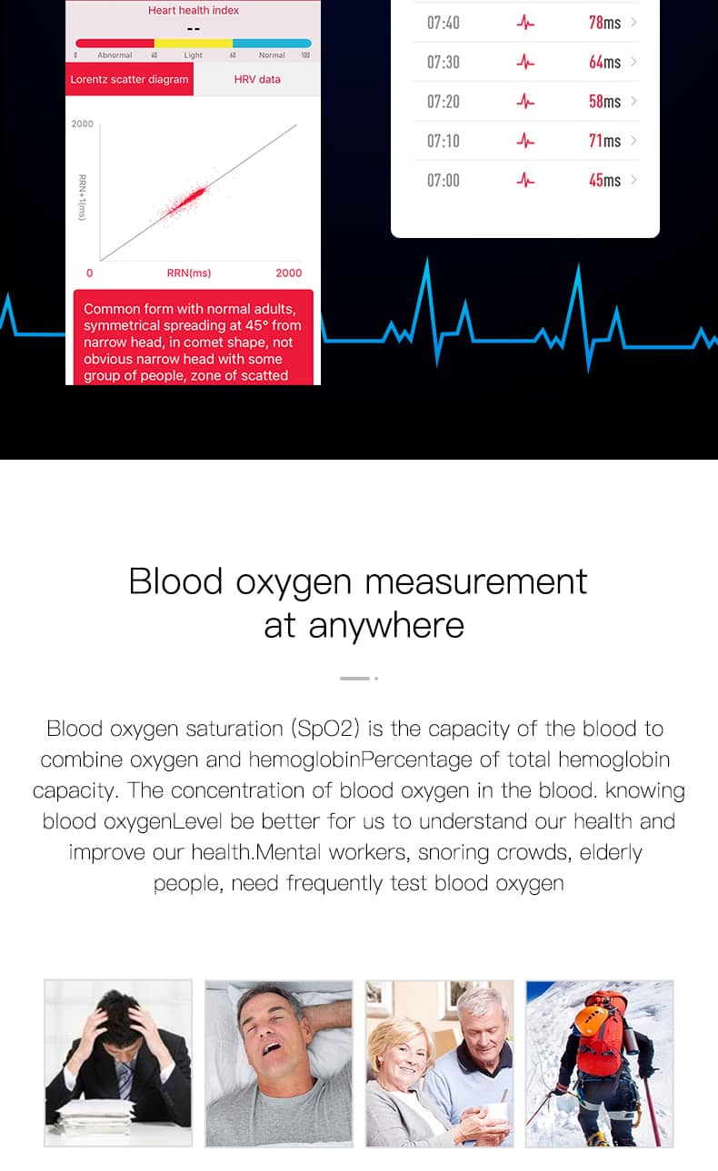 Findtime Smart Watch with Blood Pressure Heart Rate ECG HRV Monitoring