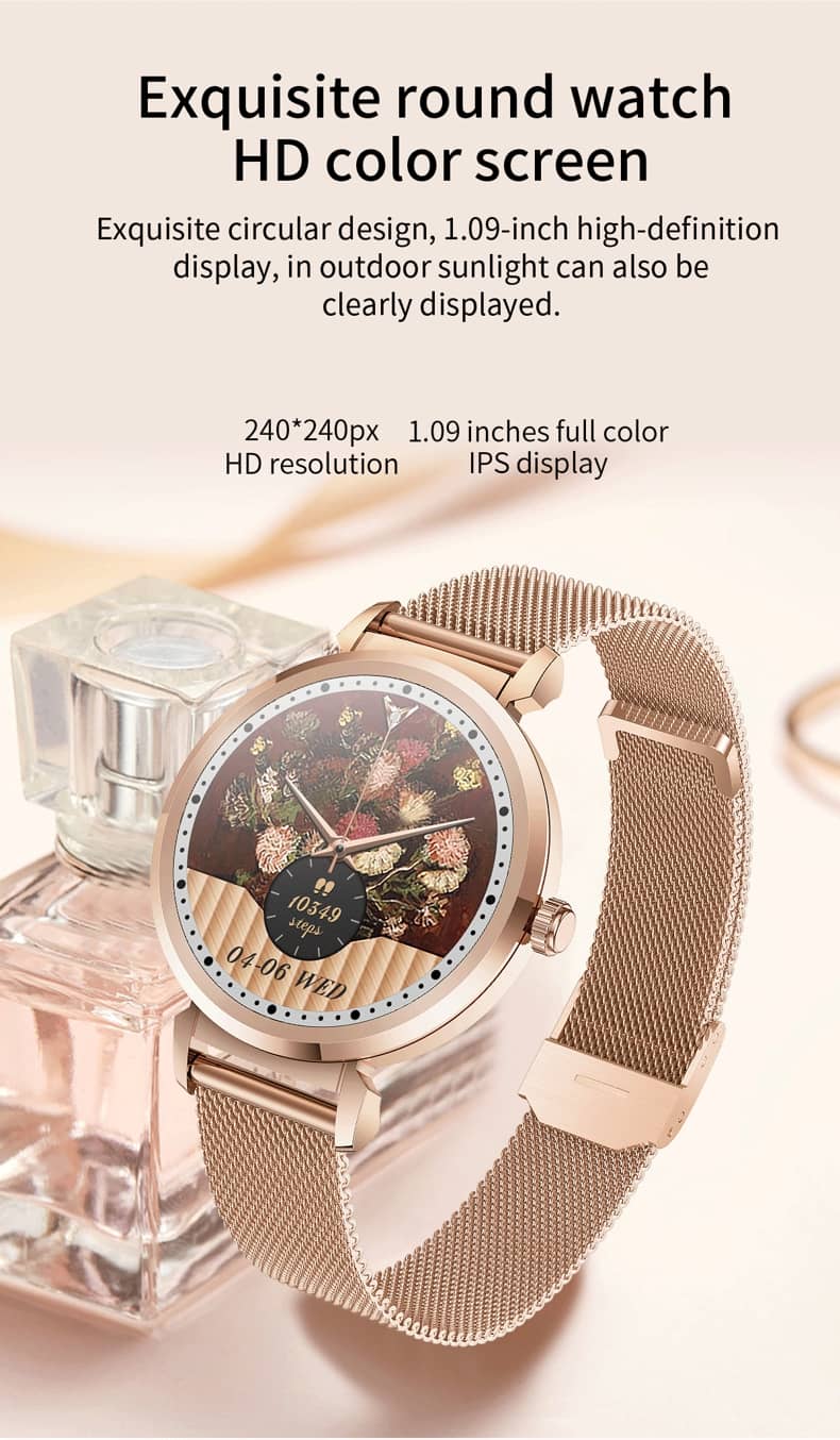 Findtime Smart Watch for Women Monitor Blood Pressure Heart Rate Blood Oxygen