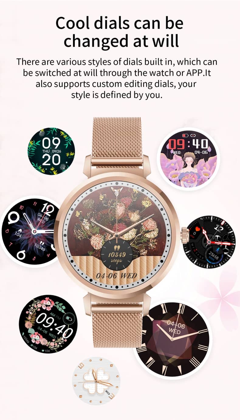 Findtime Smart Watch for Women Monitor Blood Pressure Heart Rate Blood Oxygen