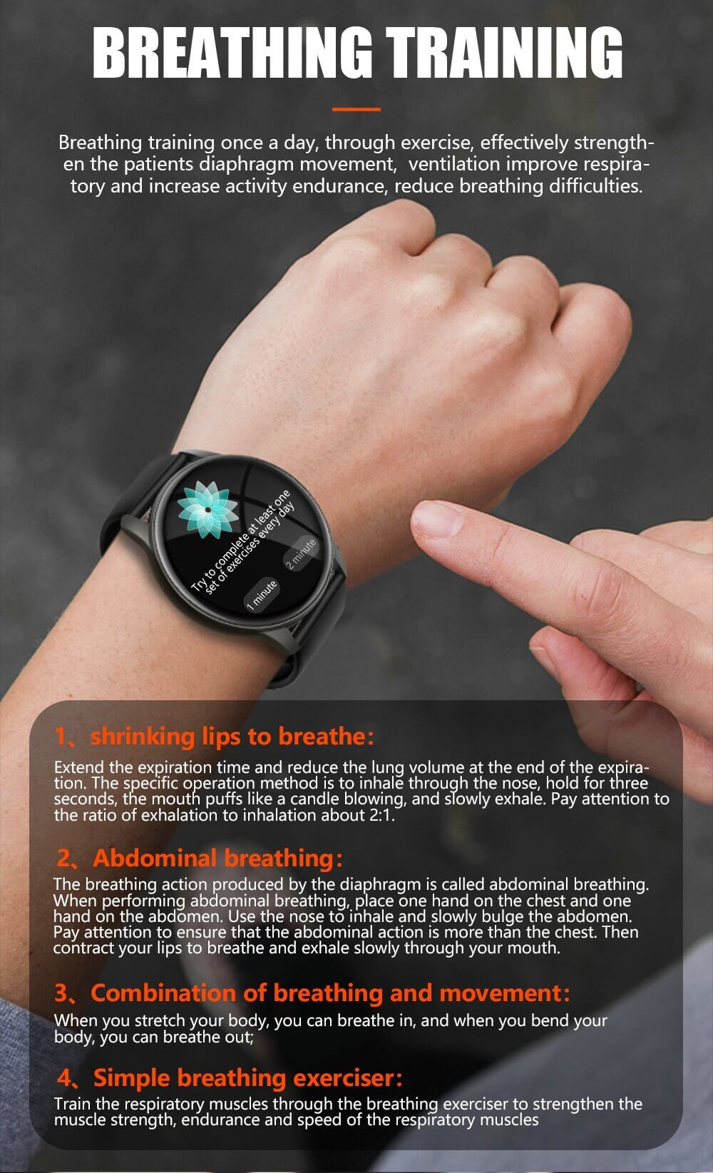 AMOLED Smart Watch Heart Rate Blood Pressure Blood Oxygen Monitor Magnetic Charge Menstrual Cycle - Findtime