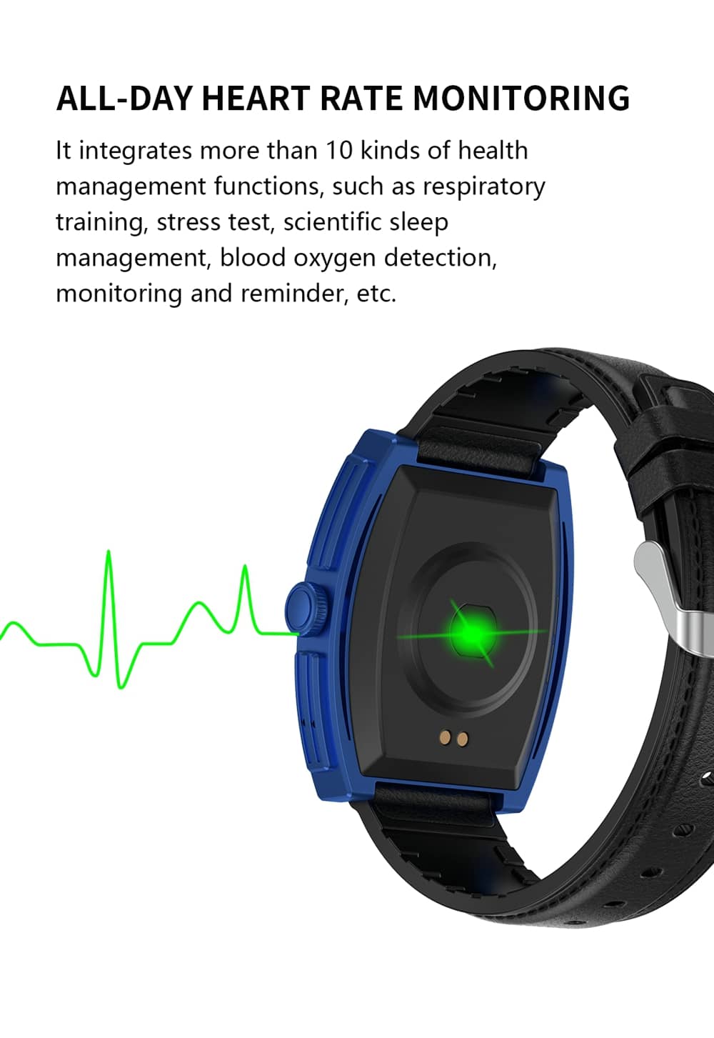 Reloj inteligente Findtime Monitoreo de presión arterial Ritmo cardíaco Oxígeno en sangre MET Llamadas Bluetooth