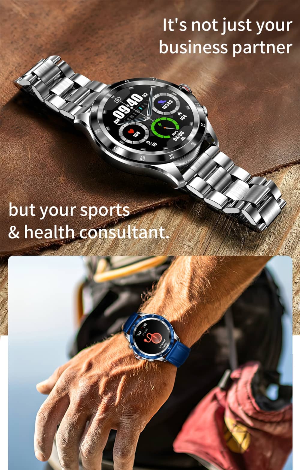 Findtime Smart Watch Monitor Blood Pressure Heart Rate Blood Oxygen Body Temperature Bluetooth Calling