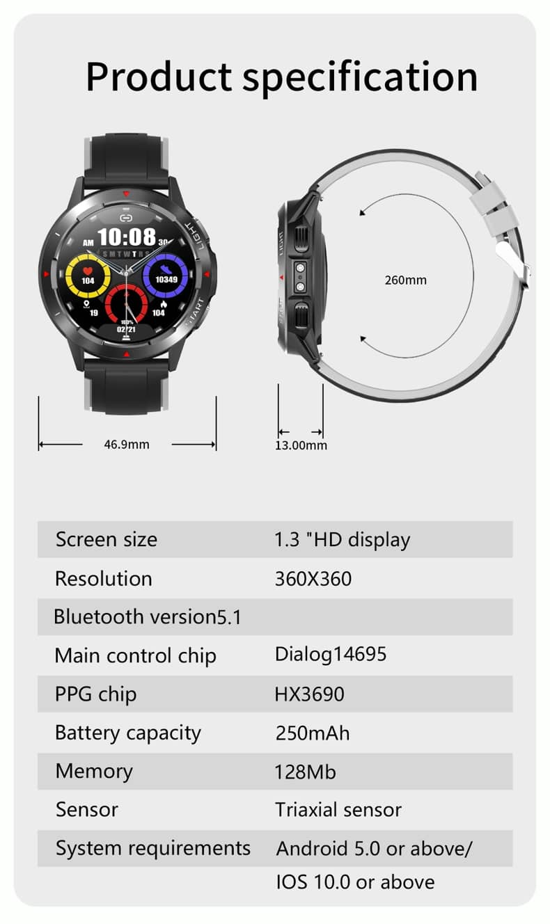 Findtime Outdoor GPS Smart Watch para monitor de frecuencia cardíaca, oxígeno en sangre con brújula, barómetro de altitud