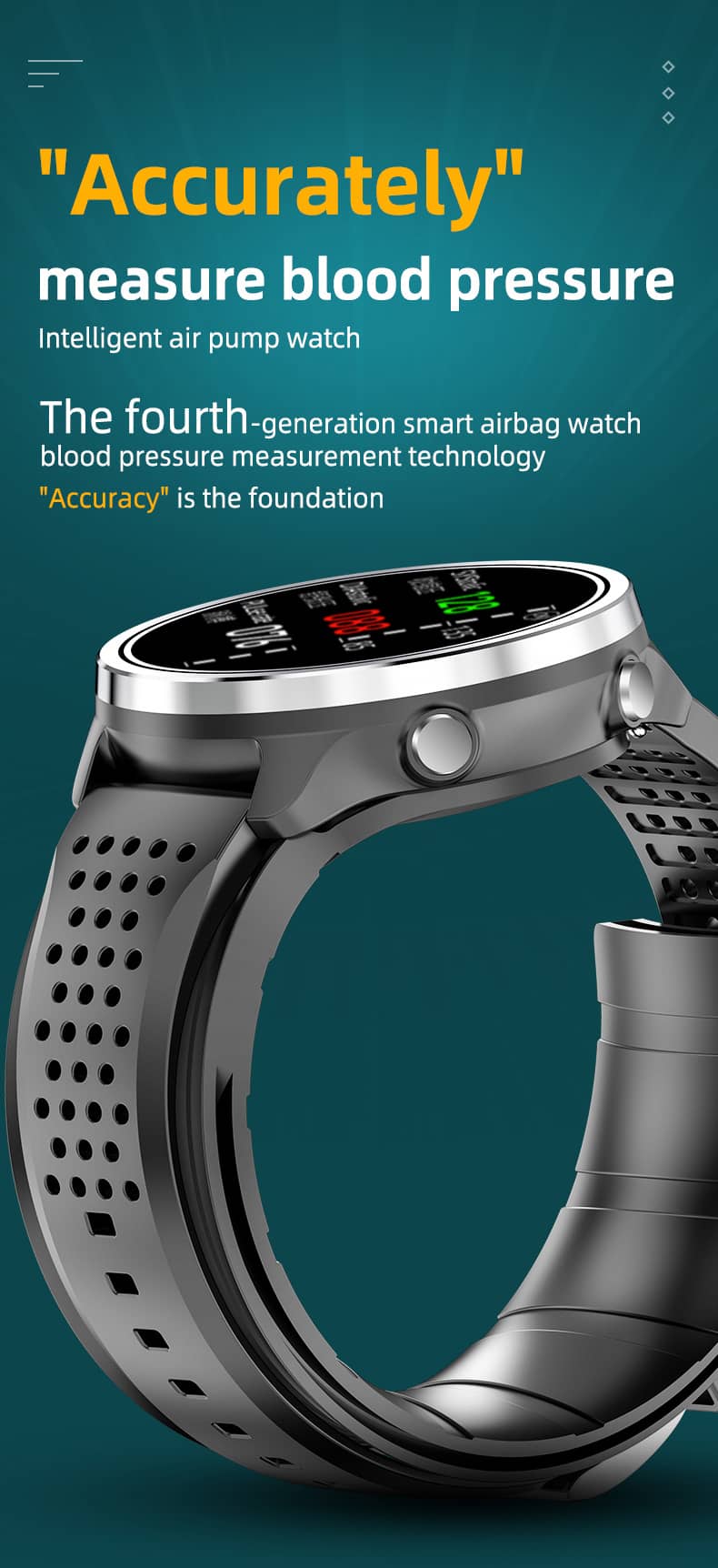 Findtime Smart Watch Air Pump Blood Pressure Body Tempertature Heart Rate Monitoring