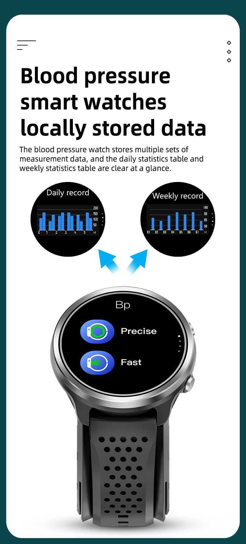 Findtime Smart Watch Air Pump Blood Pressure Body Tempertature Heart Rate Monitoring