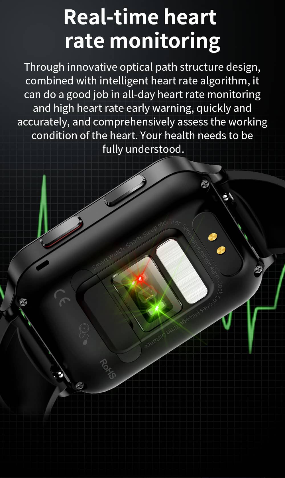 Findtime Smart Watch with Air Pump&Air Bag True Blood Pressure Monitor Body Temperature Heart Rate