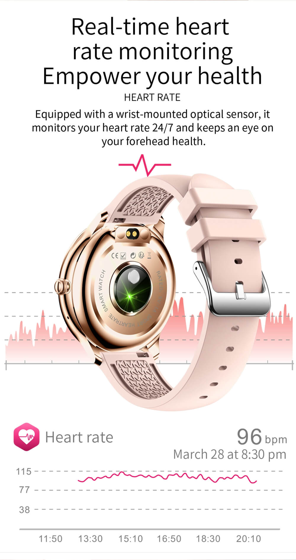 Reloj inteligente Findtime, monitor de presión arterial, oxígeno en sangre, frecuencia cardíaca, temperatura corporal con llamada Bluetooth