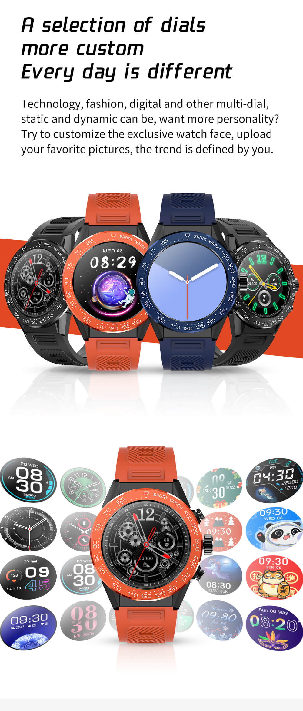 Findtime Bluetooth-Anruf-Smartwatch, Blutdrucküberwachung, Herzfrequenz, SpO2