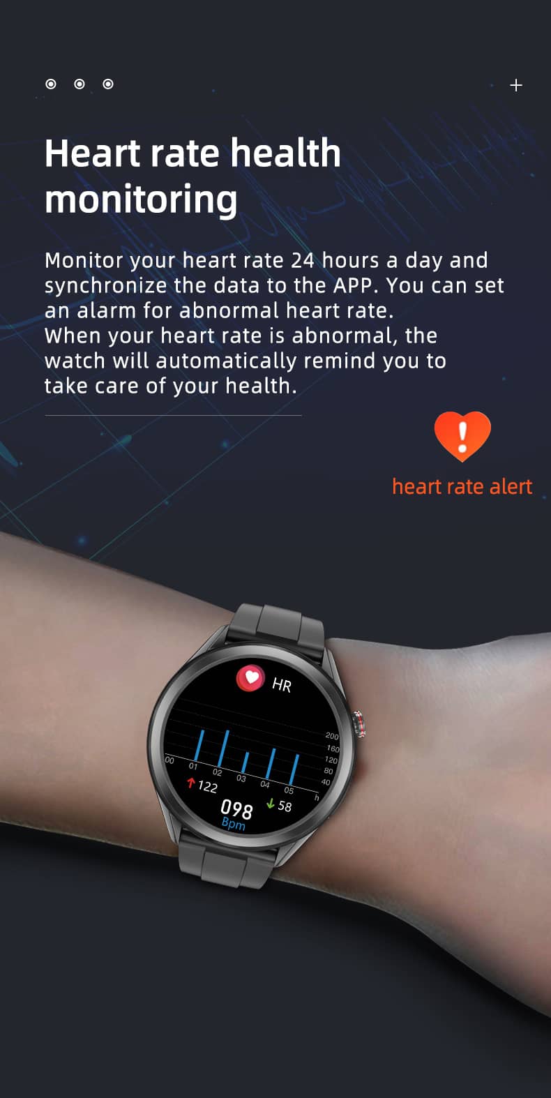 Findtime ECG Reloj inteligente Monitor Presión arterial Oxígeno sanguíneo Frecuencia cardíaca Temperatura corporal