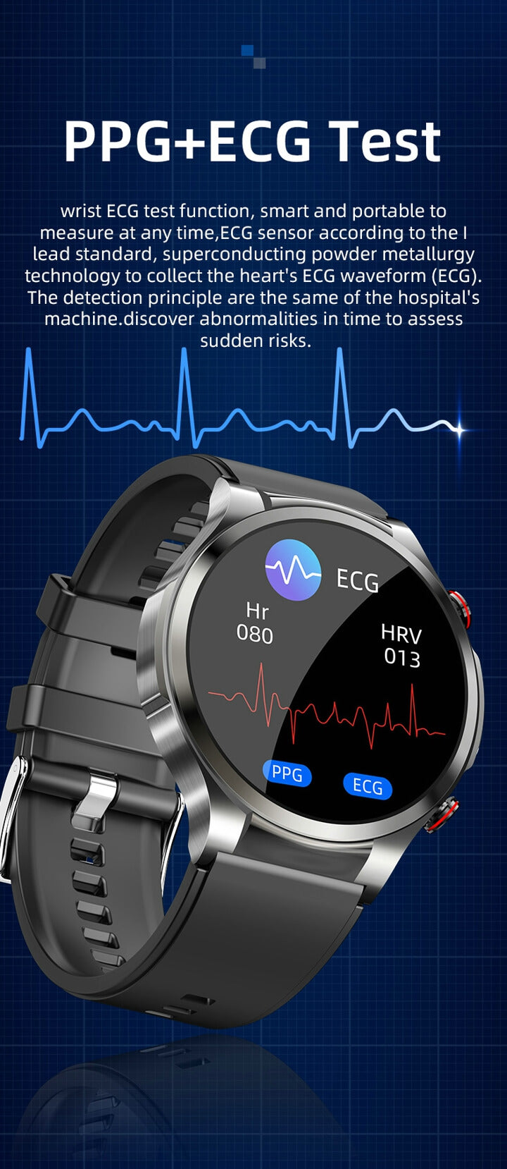 Reloj inteligente Findtime S43 con monitor de glucosa
