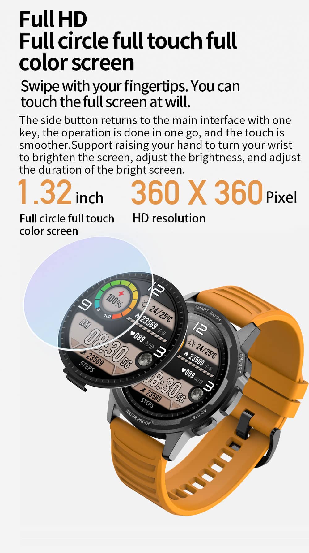 Findtime Smart Watch Monitoring Blood Pressure Heart Rate Blood Oxygen IP68 Waterproof