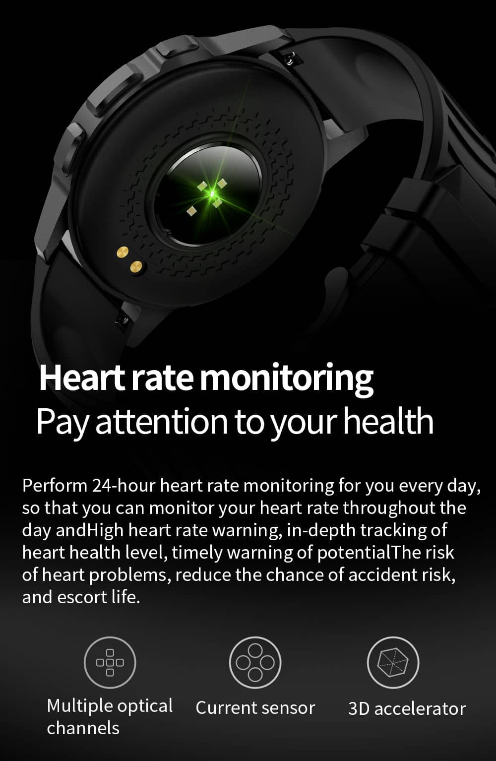 Findtime Smart Watch Monitoreo de presión arterial Ritmo cardíaco Oxígeno en sangre IP68 a prueba de agua