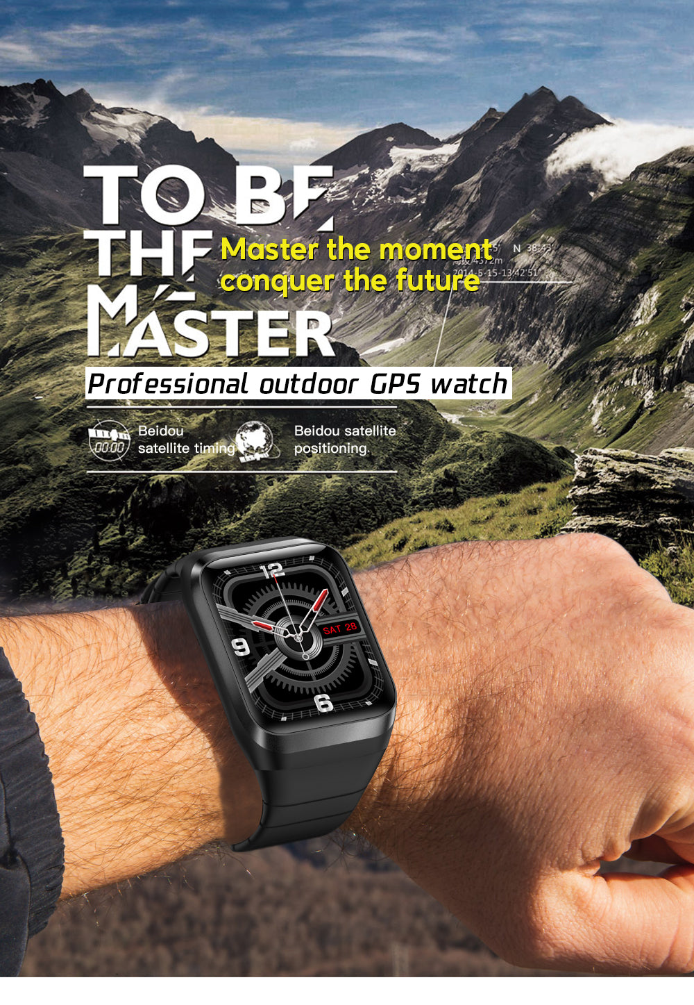 GPS Smart Watch 24/7 Real-time 30+ Battery Life hherzfrequenz Blood Oxygen Monitor IP68 Waterproof - Findtime