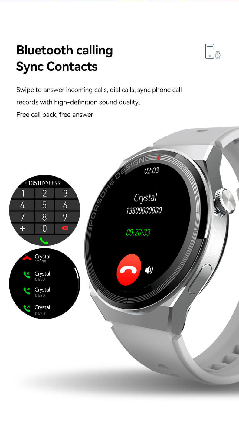 Reloj inteligente Findtime con monitoreo de ECG Llamadas Bluetooth Asistente de voz NFC AI