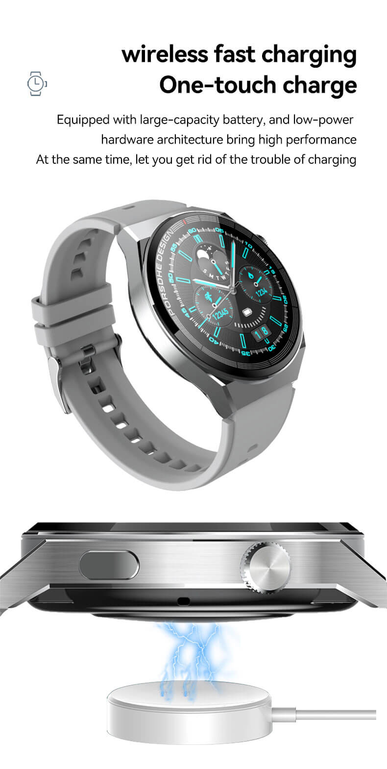 Reloj inteligente Findtime con monitoreo de ECG Llamadas Bluetooth Asistente de voz NFC AI