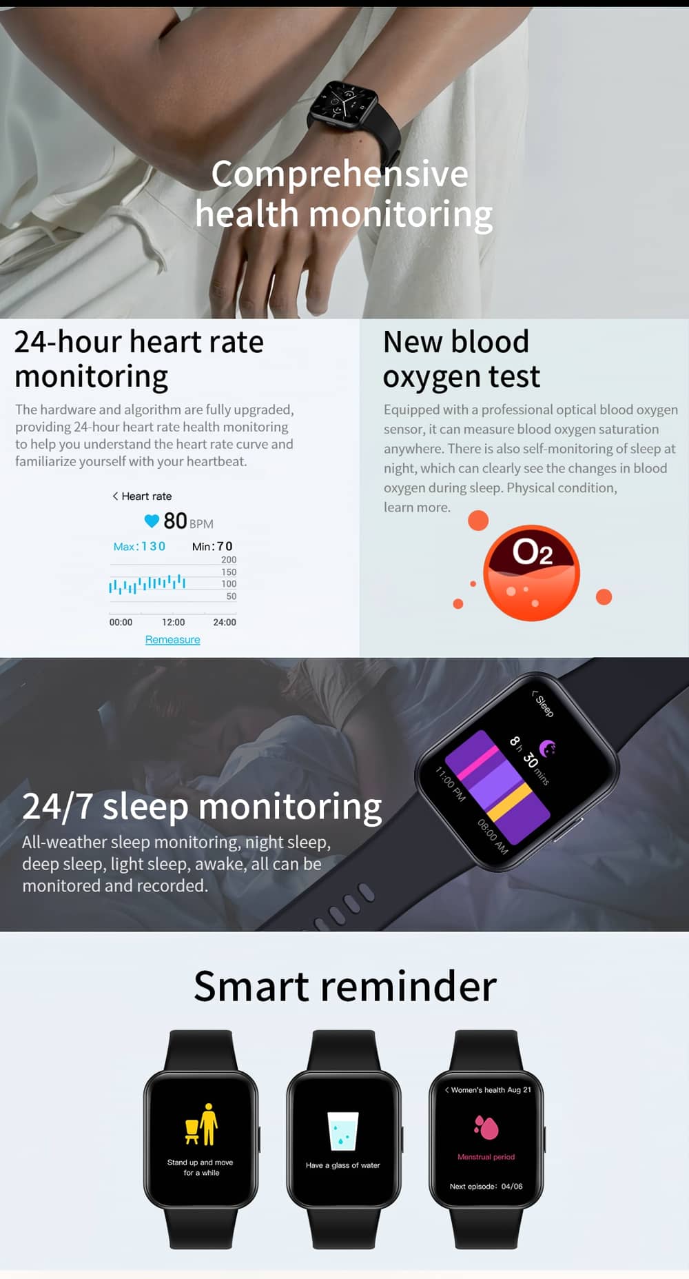 Findtime AMOLED GPS-Smartwatch mit Blutsauerstoff- und Herzfrequenzüberwachung