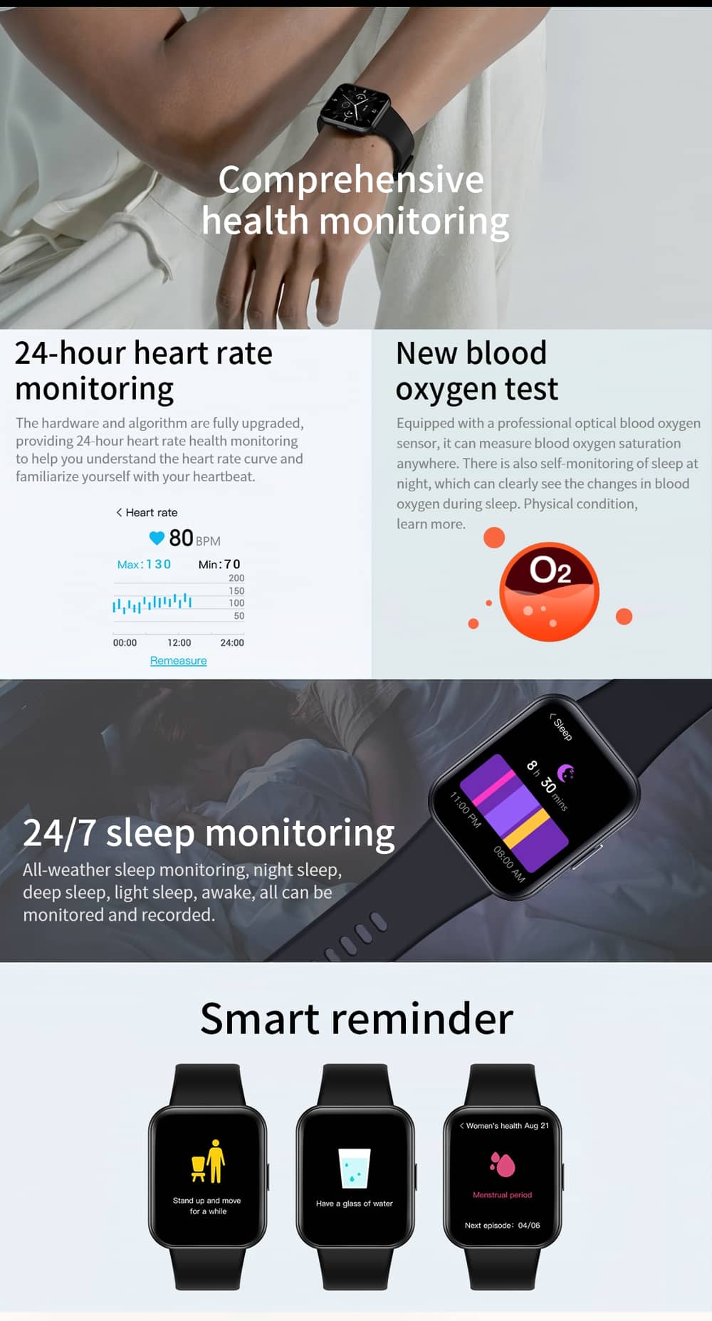 Findtime AMOLED GPS Smart Watch with Blood Oxygen and Heart Rate Monitoring