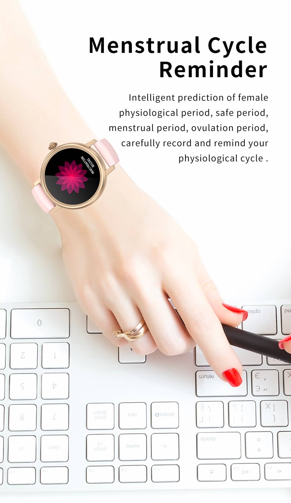 Findtime AMOLED-Smartwatches für Frauen überwachen den Blutdruck, die Herzfrequenz, den SpO2