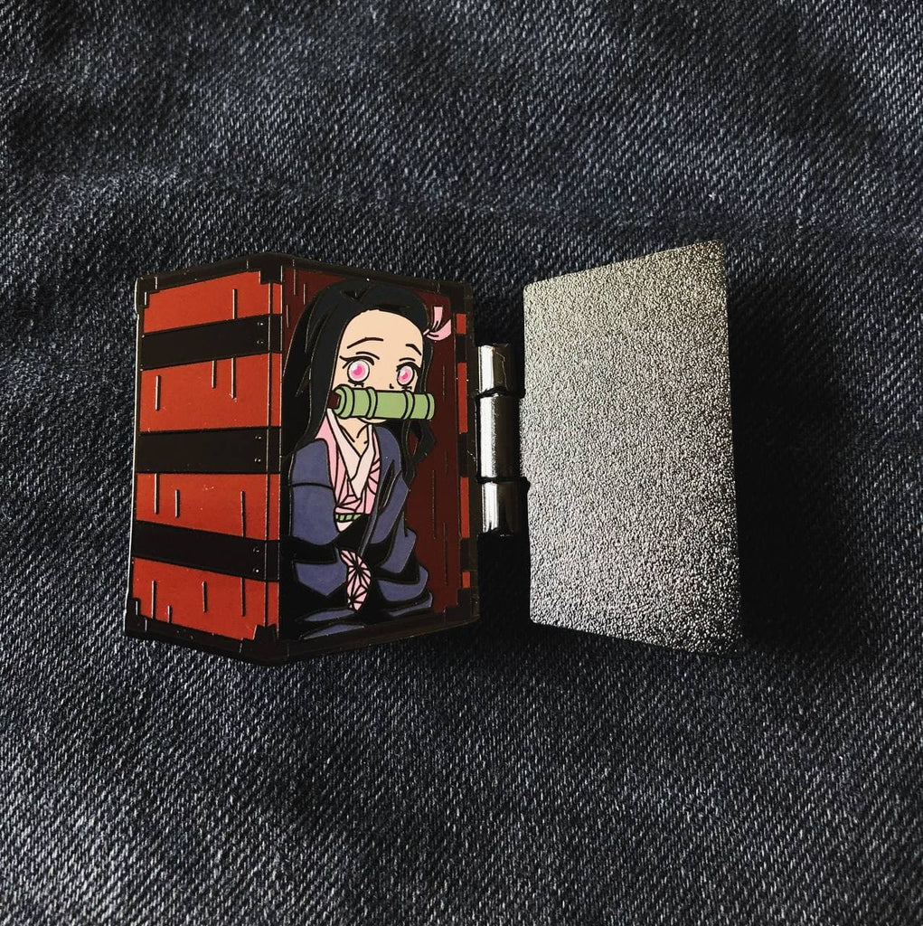 US seller, hard enamel demon slayer pins, Nezuko Tanjiro Zenitsu Inosuke  Giyuu, anroll demon slayer