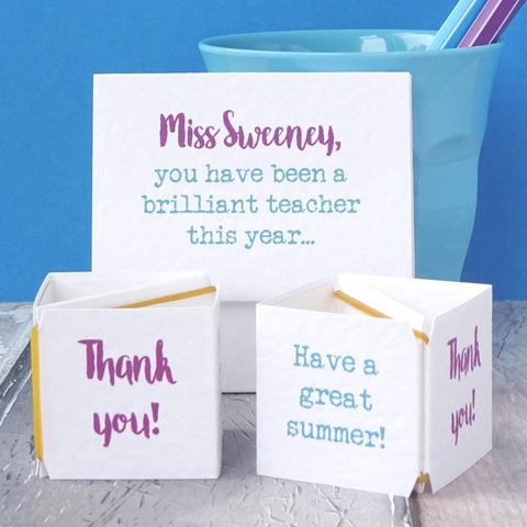 PERSONALISED 'BRILLIANT TEACHER' POPPING CARD - Paper Buzz