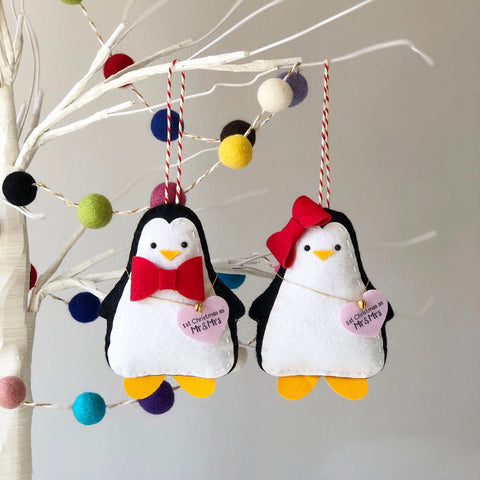 Miss Shelly Designs Penguin Couple Christmas decorations