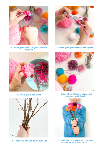 How to make pom pom flowers for Mother's day