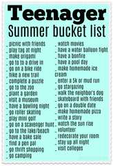 Teenager Summer activities 