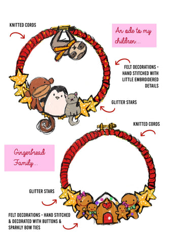 Gingerbread family wreath design for Kirstie's Handmade Christmas