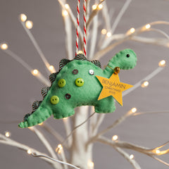 Personalised dinosaur Christmas tree ornament