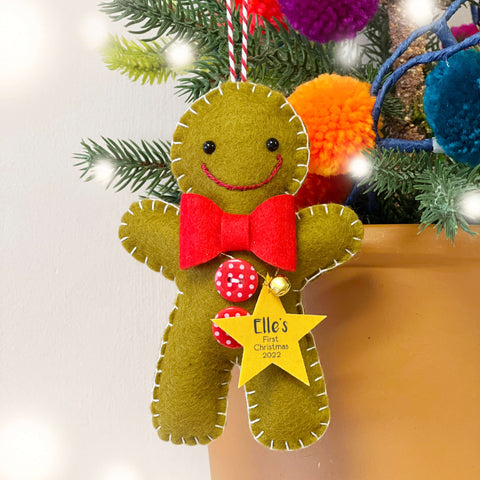 Handmade gingerbread Christmas decoration by Miss Shelly Designs