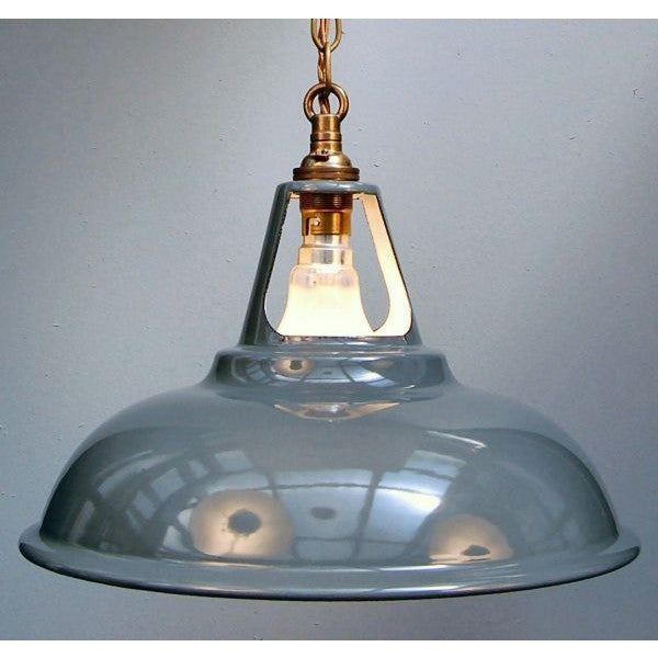 New Enamel Industrial Pendant Light Lamp Shade Aged Brass Chain