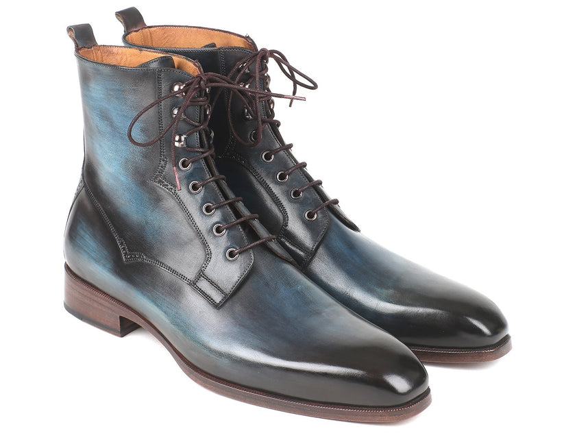 Paul Parkman Men's Blue & Brown Leather Boots (ID#BT548AW) – PAUL ...