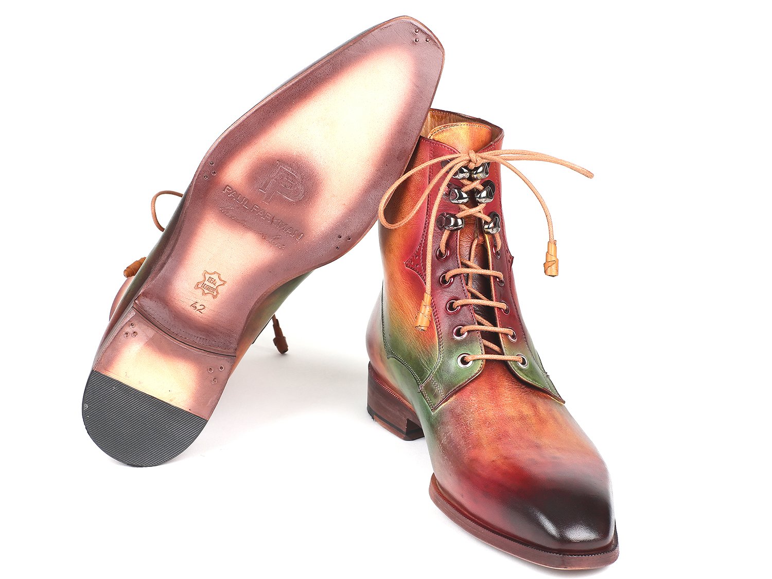 Paul Parkman Men's Green, Camel & Bordeaux Leather Boots (ID#BT533SPR ...