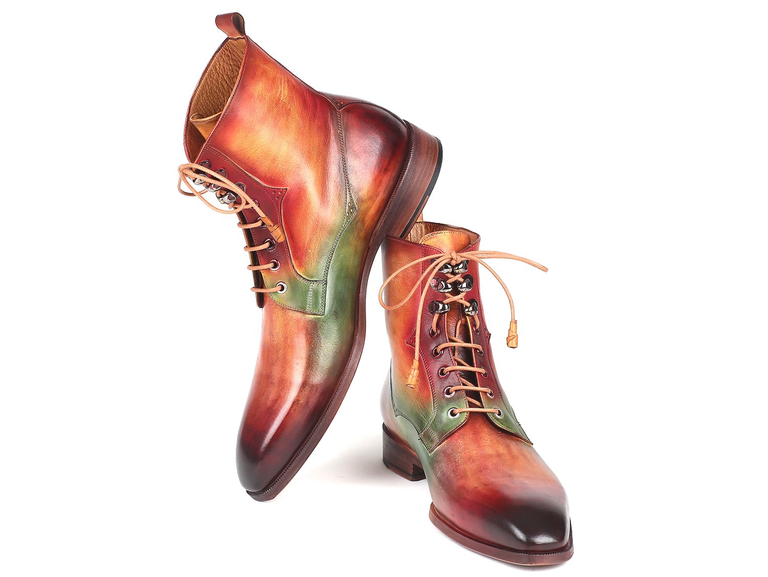 Paul Parkman Men's Green, Camel & Bordeaux Leather Boots (ID#BT533SPR ...