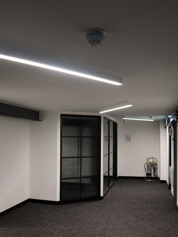 gamma luminaire ema lighting fittings for maltings cardiff office spaces