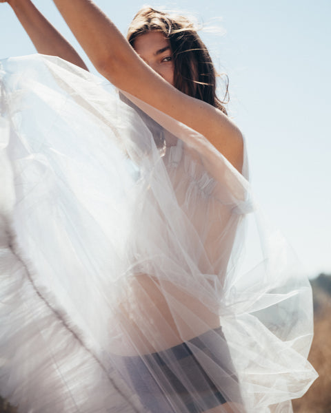 LNH Grey Tulle Gown