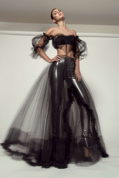 LNH Black Tulle Dress Editorial