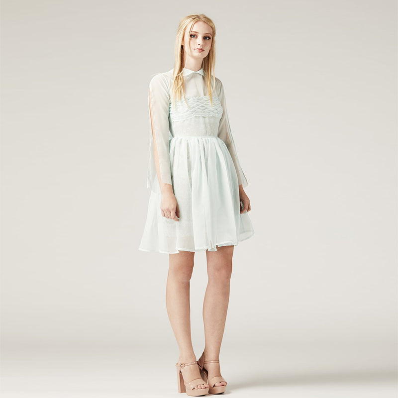 mint chiffon dress