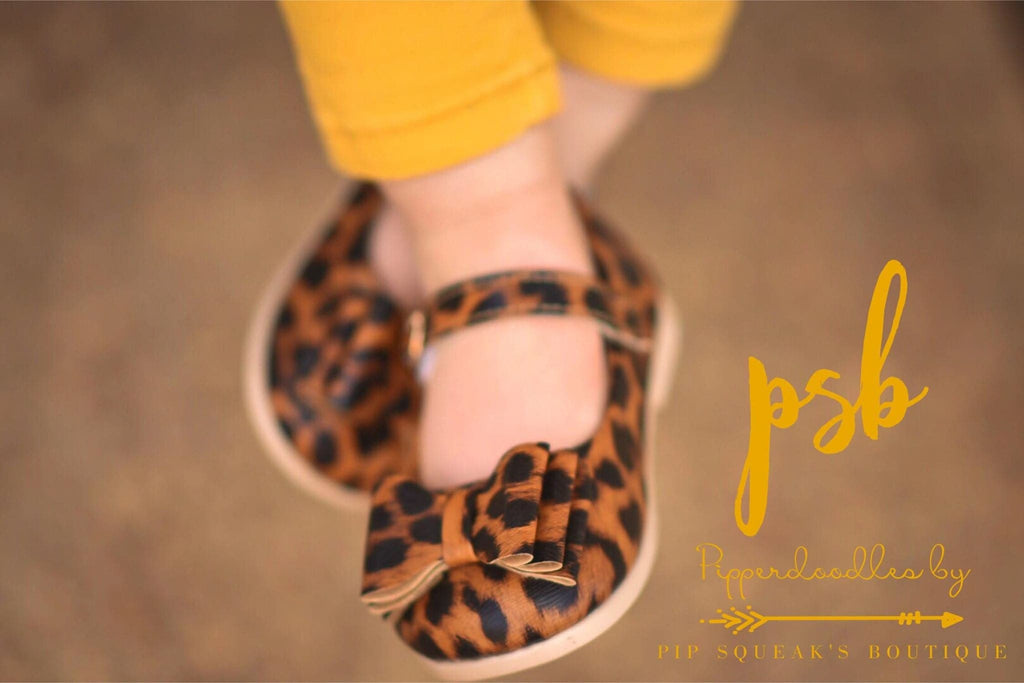 Leopard] Pipperdoodles Bow Shoes – Pip 