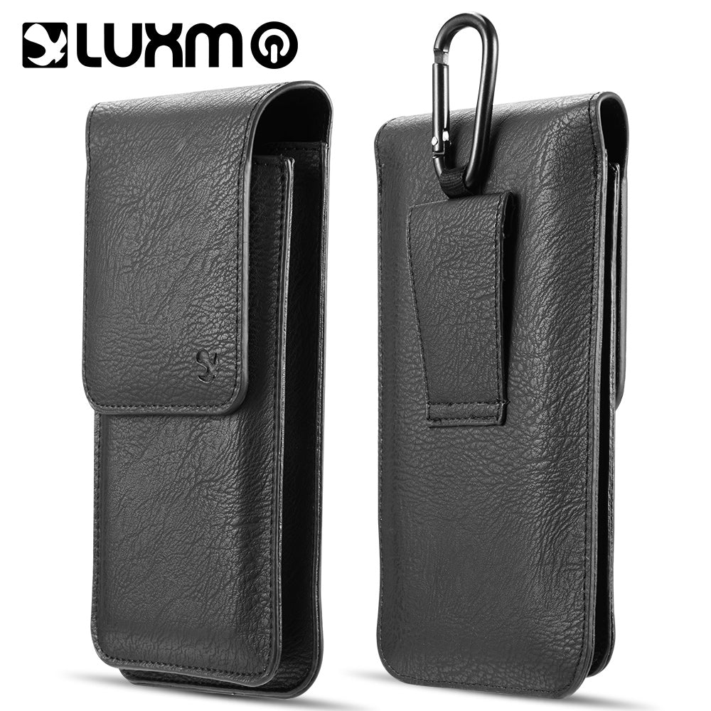 Luxmo Universal Vertical Leather Pouch with Belt Clip, Brown –  CellularOutfitter