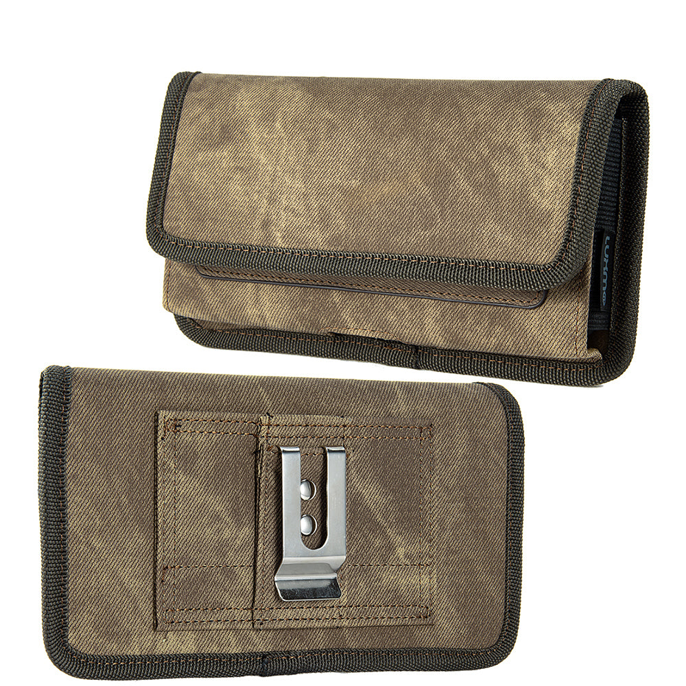 Universal Dual Pocket Horizontal Holster Leather Case