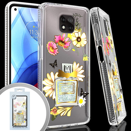 Motorola Moto G Power Slim Case with Printed Flowers and Pe – CellularOutfitter