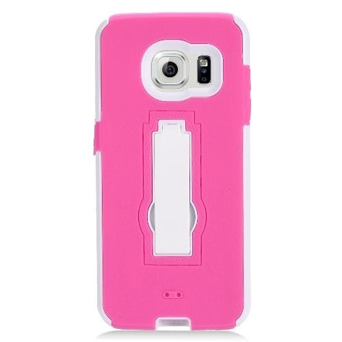 Samsung Galaxy S7 Edge Dual Layer Hybrid Cover with kickstand Hot Pink CellularOutfitter