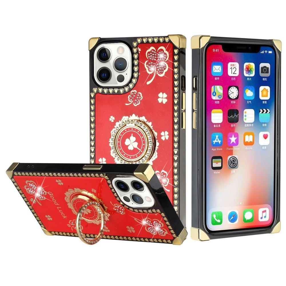 Compatible with Apple iPhone 13 6.1 inch Heart Studded Diamond