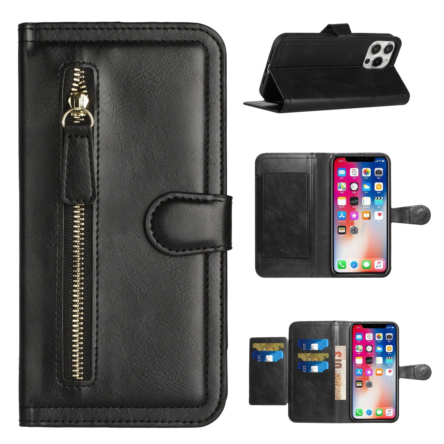 Pouch Detachable Leather Wallet Case For Apple iPhone 11 Series