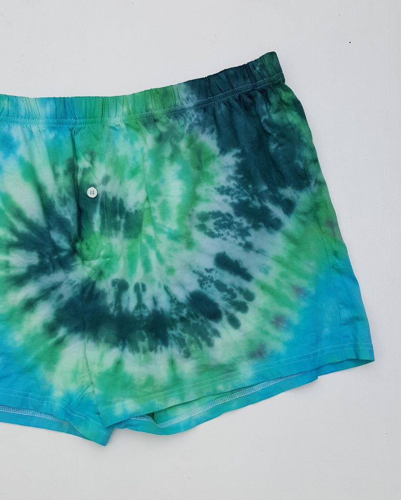 Green Tie Dye Men's Boxer Shorts XXL – AbiDashery Tie Dye